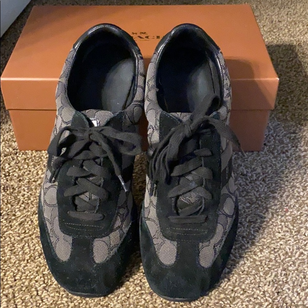 Black Coach tennis shoes Size 9